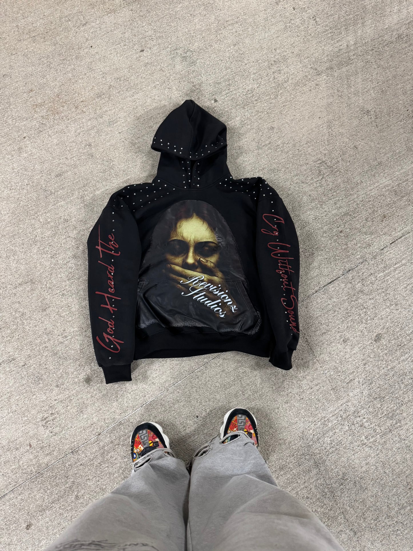 black "silence" Hoodie