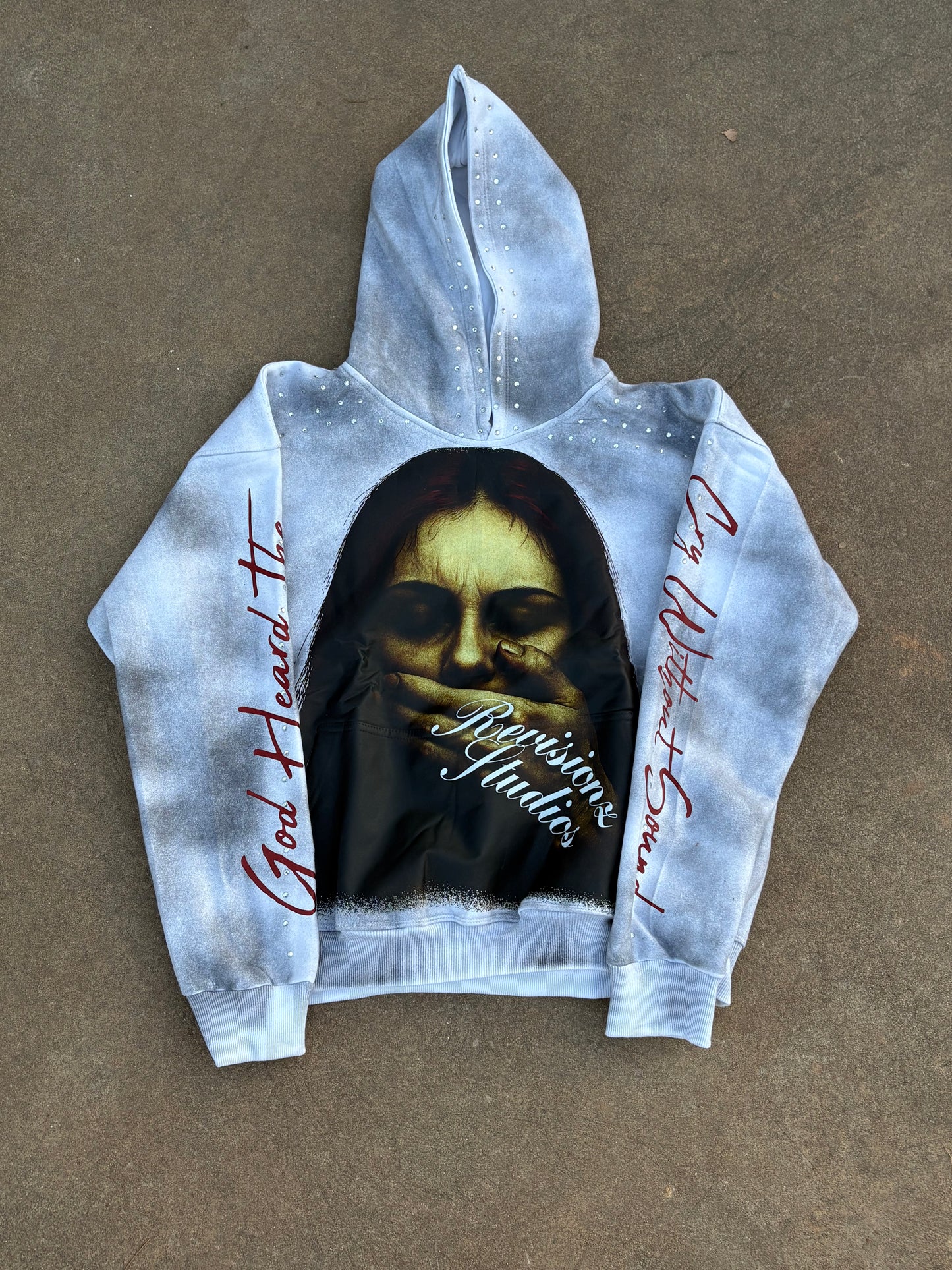 white "silence" Hoodie